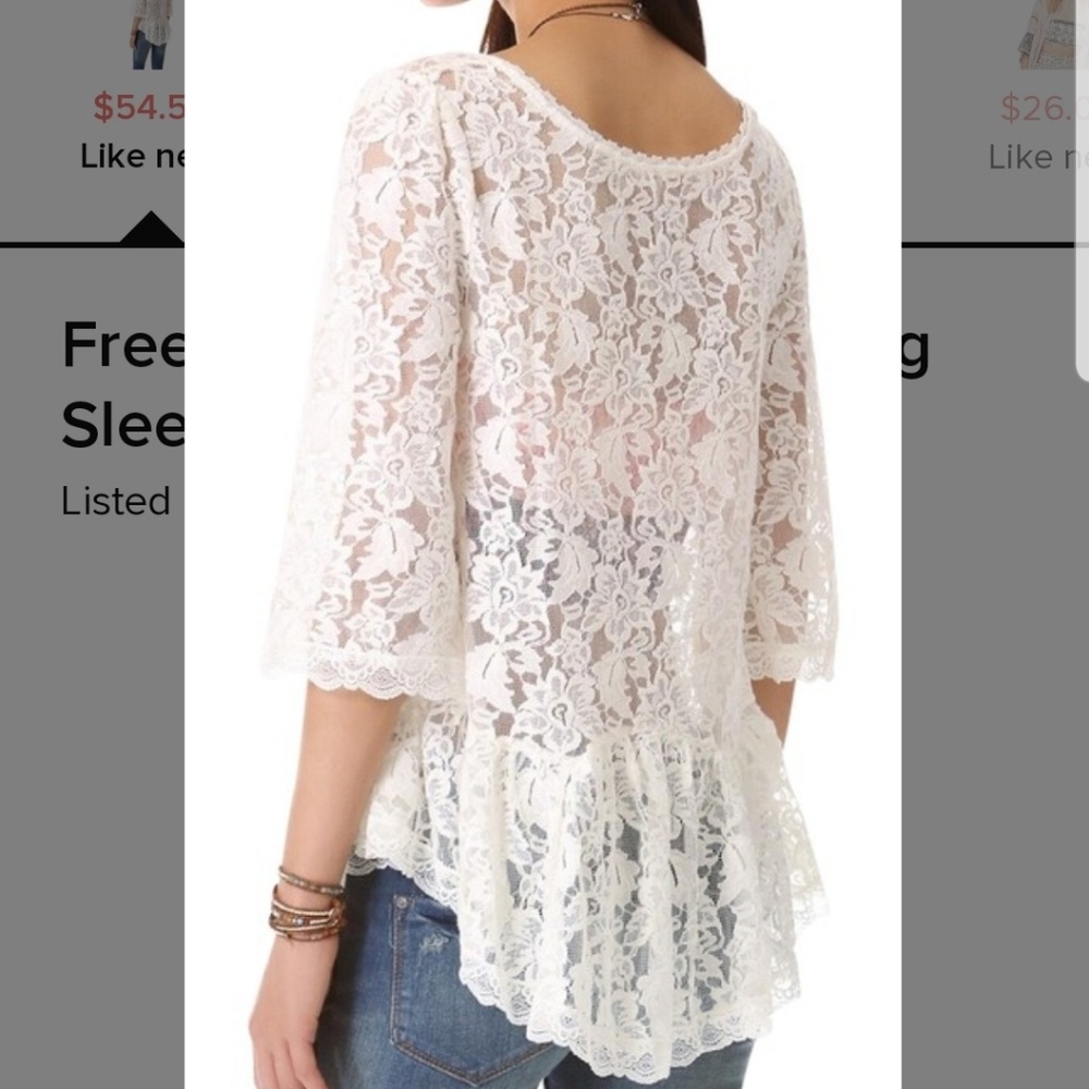 Free People white lace blouse